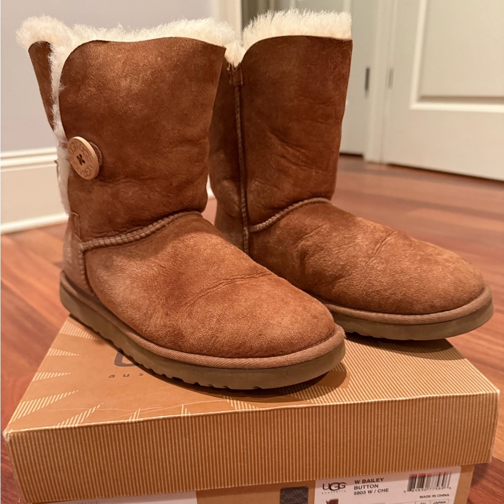 UGG Tan Suede Button Boots